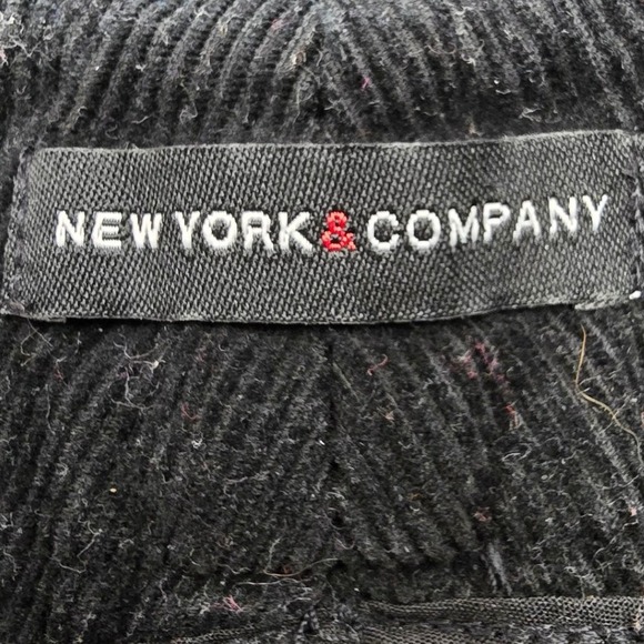 New York & Company Black Corduroy Culottes Wide Leg Cropped Pants Size 6 - Picture 2 of 7